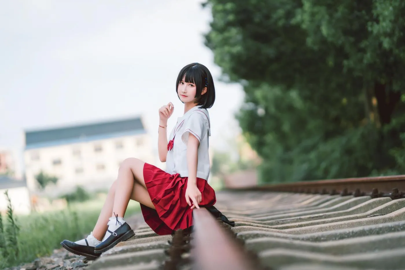 NO.14 夕阳下的JK红裙 [11P]插图